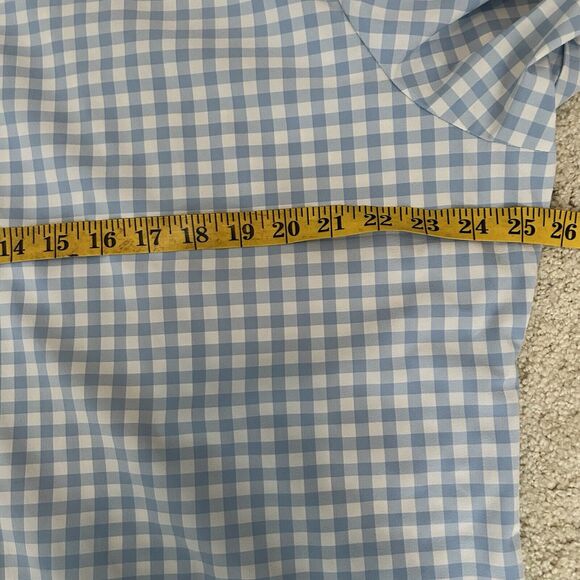 Mizzen Main Shirt Mens 2XL Blue Plaid Button Up Performance Trim Fit Stretch - Picture 4 of 6